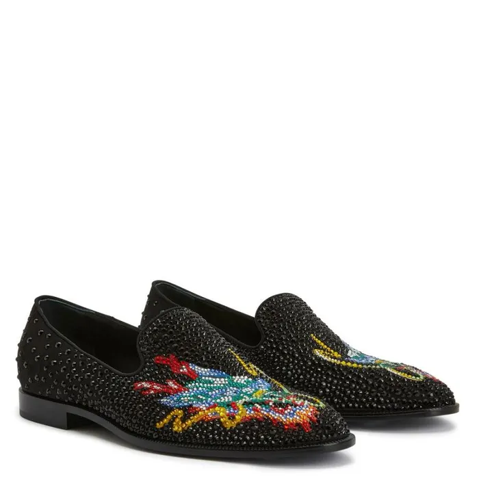 Dragon Crystal Black Men Giuseppe Zanotti Shoes
