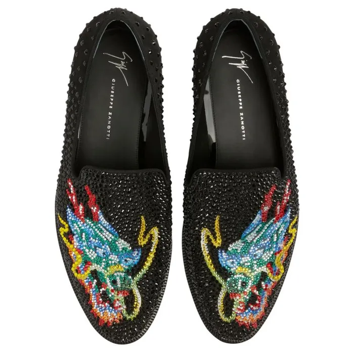 Dragon Crystal Black Men Giuseppe Zanotti Shoes