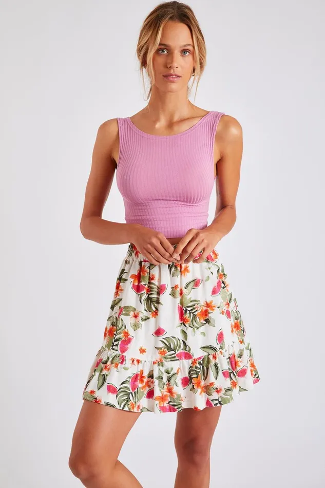 Dress Ecru 8211 AMELIA PALMROSEDAY Ecru Women Banana Moon Skirts
