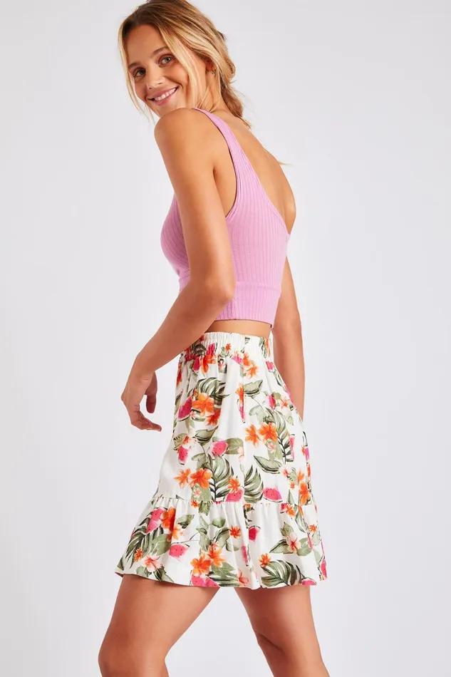 Dress Ecru 8211 AMELIA PALMROSEDAY Ecru Women Banana Moon Skirts