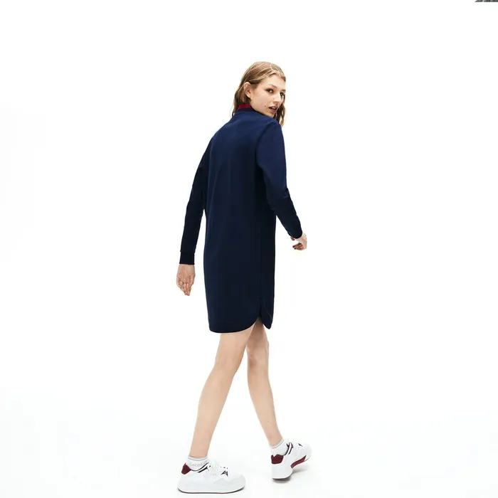 Dresses and Skirts Lacoste Womens 3DLettering Fleece Sweatshirt Dress Navy Blue Gift 4 You