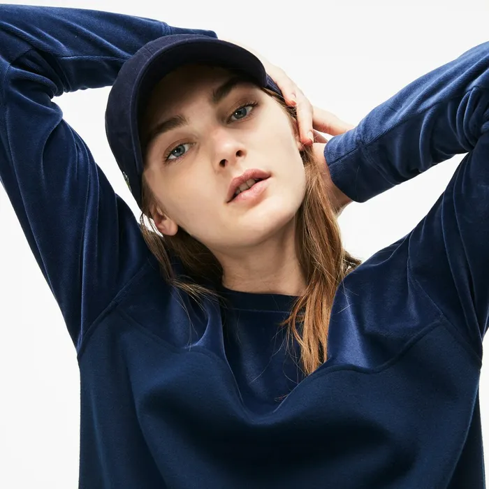Dresses and Skirts Lacoste Womens Bimaterial Velour and Terrycloth Jersey Sweatshirt Dress Navy Blue Online Dresses and Skirts Lacoste Womens Bimaterial Velour and Terrycloth Jersey Sweatshirt Dress Navy Blue Online