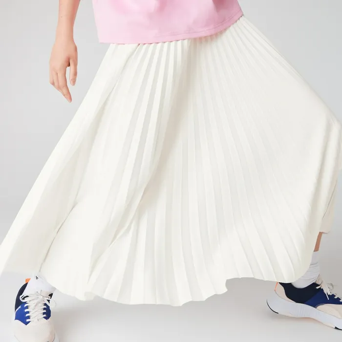 Dresses and Skirts Lacoste Womens Branded Elasticised Pleated Skirt White Online