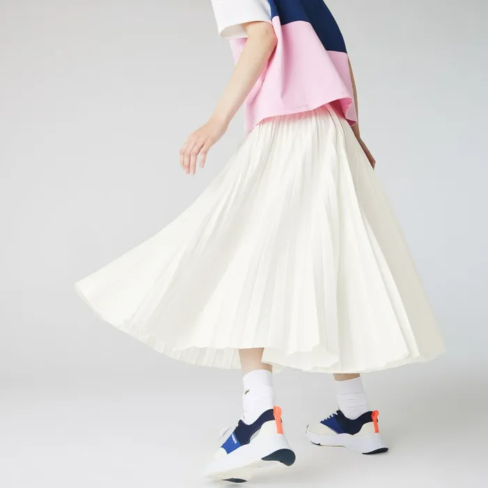 Dresses and Skirts Lacoste Womens Branded Elasticised Pleated Skirt White Online