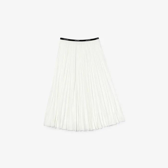 Dresses and Skirts Lacoste Womens Branded Elasticised Pleated Skirt White Online