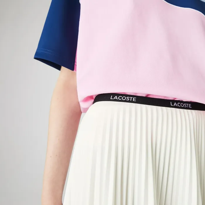 Dresses and Skirts Lacoste Womens Branded Elasticised Pleated Skirt White Online