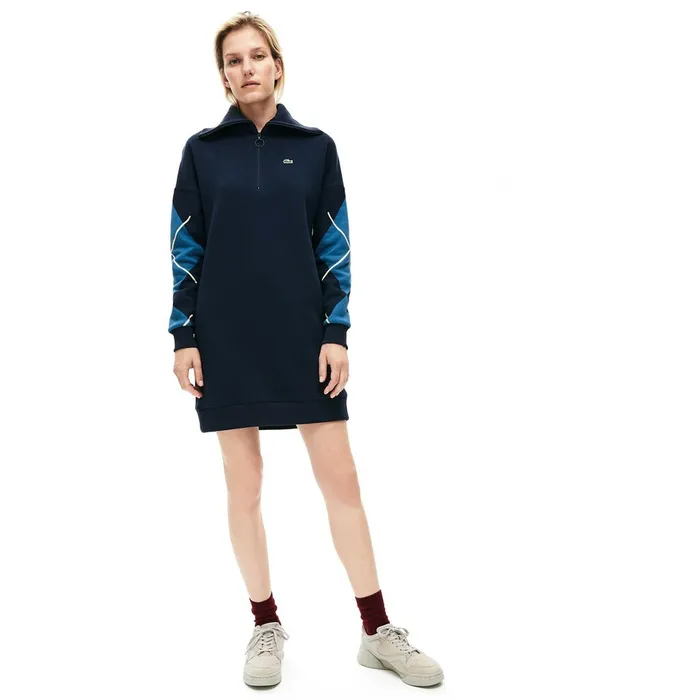 Dresses and Skirts Lacoste Womens Made In France Jacquard Patterned Fleece Sweatshirt Dress Navy Blue Online Store Dresses and Skirts Lacoste Womens Made In France Jacquard Patterned Fleece Sweatshirt Dress Navy Blue Online Store
