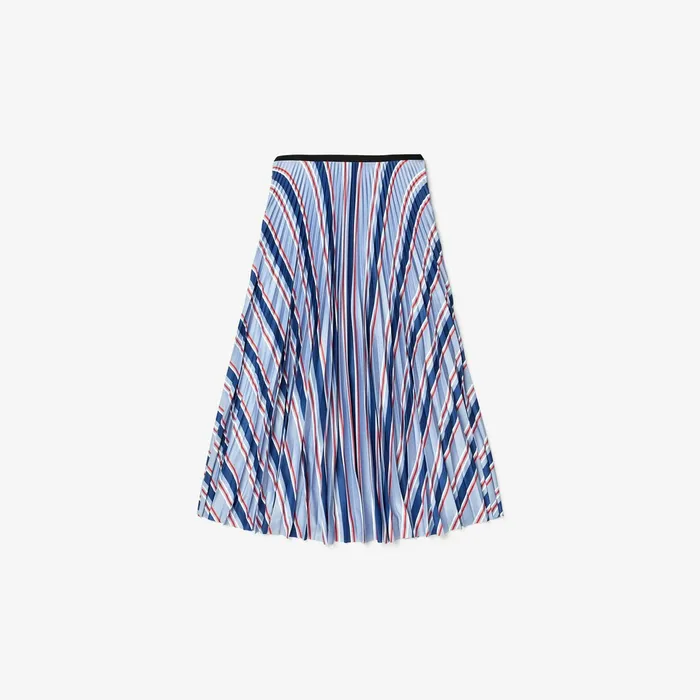 Dresses and Skirts Lacoste Womens MultiColor Striped Pleated Skirt PurpleNavy BlueWhiteRed For Sale Online