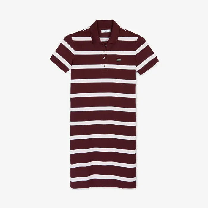 Dresses and Skirts Lacoste Womens Striped Stretch Cotton Polo Dress BordeauxLight PinkWhite Cheap On Sale Dresses and Skirts Lacoste Womens Striped Stretch Cotton Polo Dress BordeauxLight PinkWhite Cheap On Sale