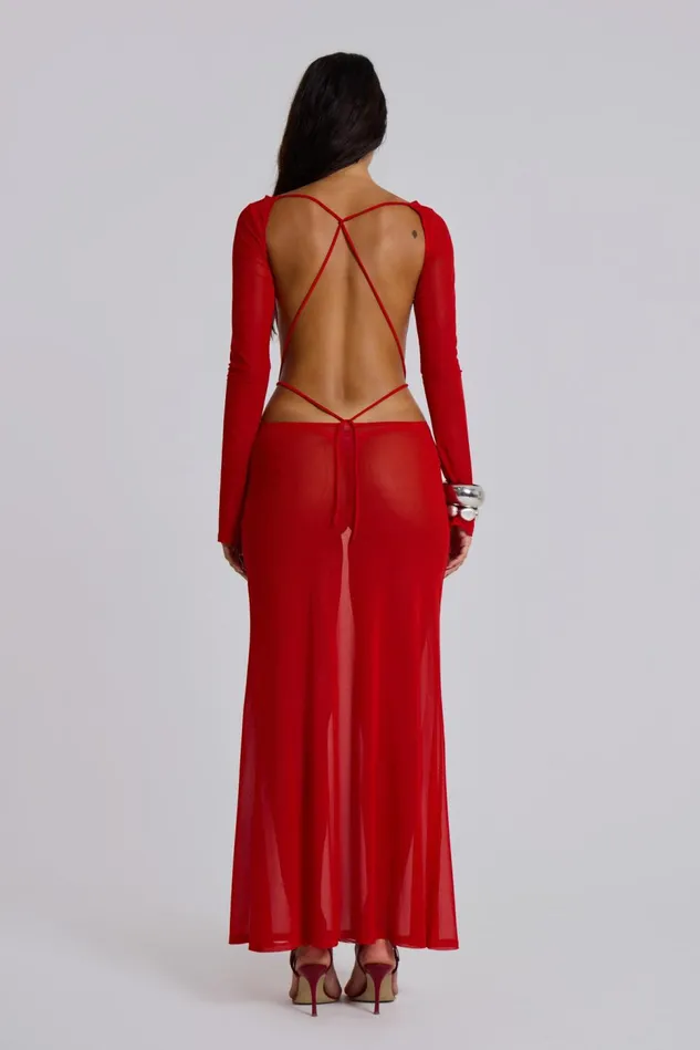 Dresses Women Jaded London Shop MESH MAXI DRESS WITH BACK DETAIL