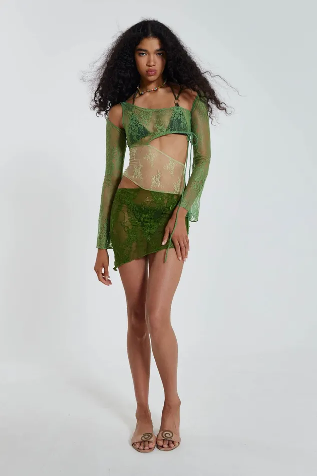 Dresses Women Jaded London Shop Siren Mini Dress In Green
