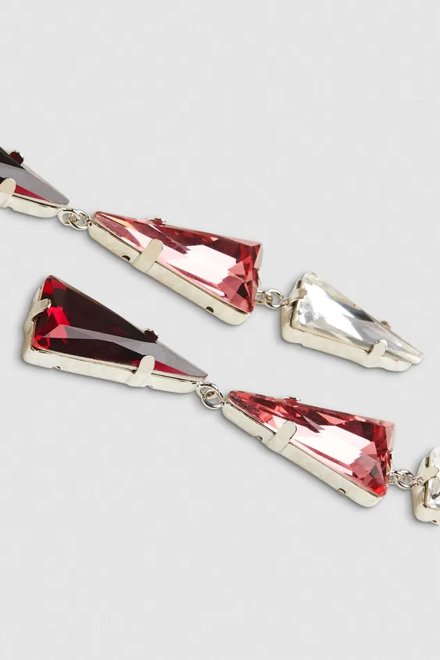 Earrings Women Patrizia Pepe Brass Earrings With Rhinestones Shaded Pink