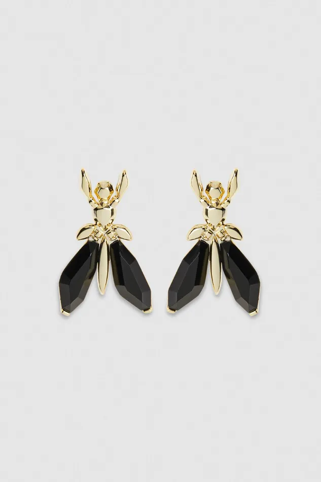 Earrings Women Patrizia Pepe Precious Fly Earrings With Stones Costellation Black