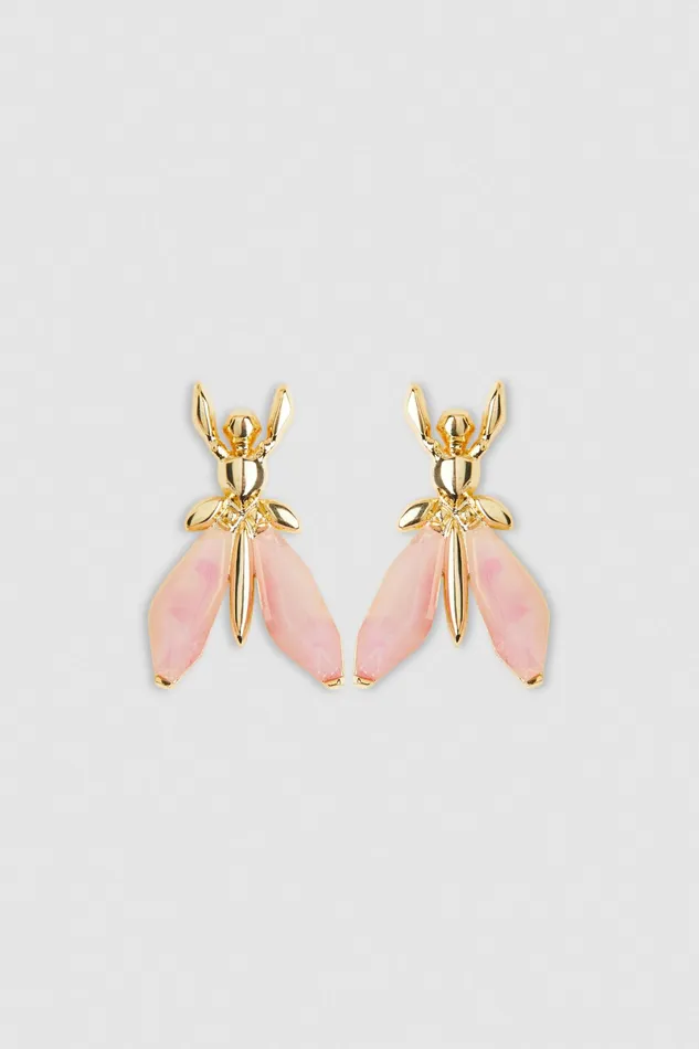 Earrings Women Patrizia Pepe Precious Fly Earrings With Stones Fresh Rose
