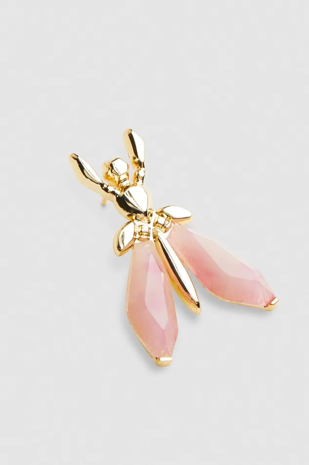 Earrings Women Patrizia Pepe Precious Fly Earrings With Stones Fresh Rose