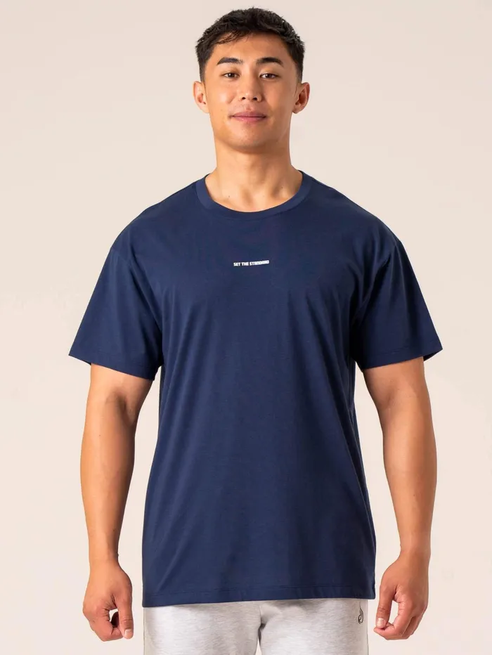 Emerge Oversized TShirt 8211 Navy Men Ryderwear TShirts