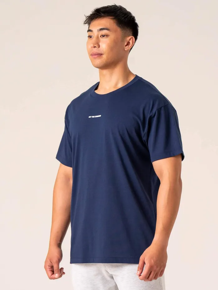 Emerge Oversized TShirt 8211 Navy Men Ryderwear TShirts