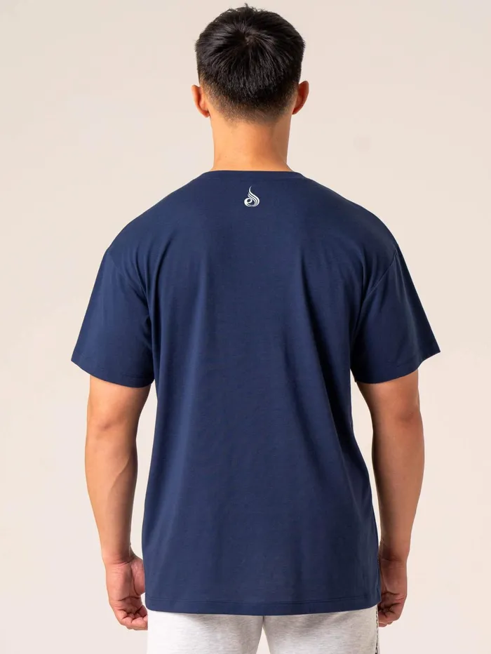 Emerge Oversized TShirt 8211 Navy Men Ryderwear TShirts