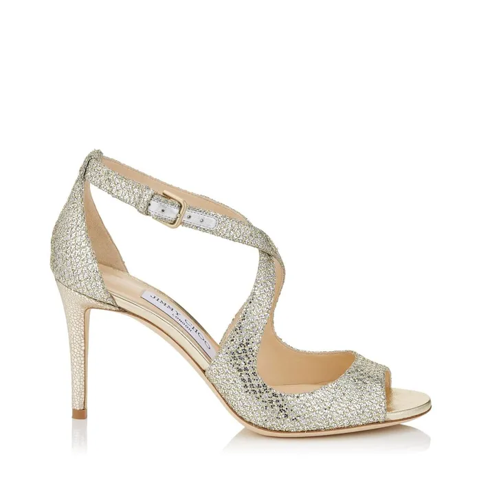 Emily 85 Champagne Glitter Fabric Sandals Champagne Women JIMMY CHOO Bridal Shoes Emily 85 Champagne Glitter Fabric Sandals Champagne Women JIMMY CHOO Bridal Shoes