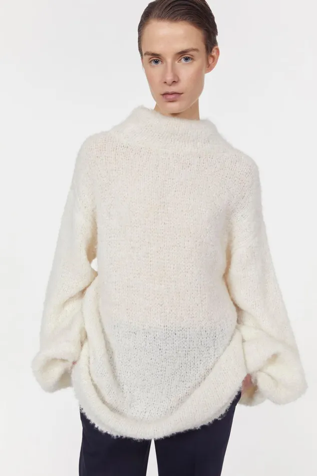 Emin Knitted Sweater Whipped Cream Women Rodebjer Knitwear