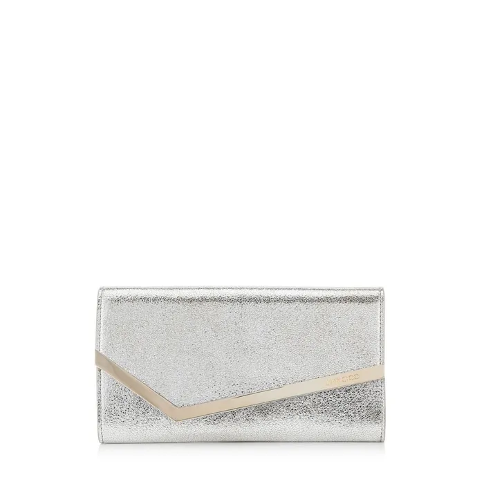 Emmie Champagne Glitter Leather Clutch Bag Champagne Women JIMMY CHOO Clutch Bags Emmie Champagne Glitter Leather Clutch Bag Champagne Women JIMMY CHOO Clutch Bags