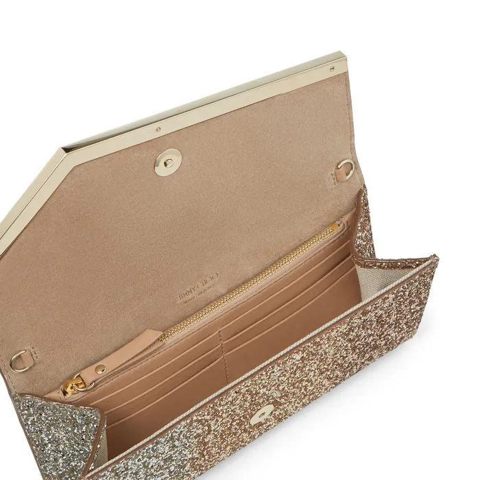 Emmie RoseGold Dgrad Glitter Leather Clutch Bag Rose Goldgoldsilver Women JIMMY CHOO Evening Bags