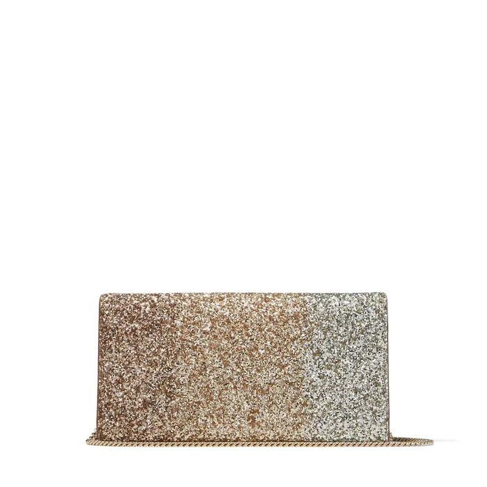 Emmie RoseGold Dgrad Glitter Leather Clutch Bag Rose Goldgoldsilver Women JIMMY CHOO Evening Bags