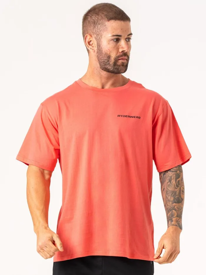 Energy Oversized TShirt 8211 Coral Men Ryderwear TShirts