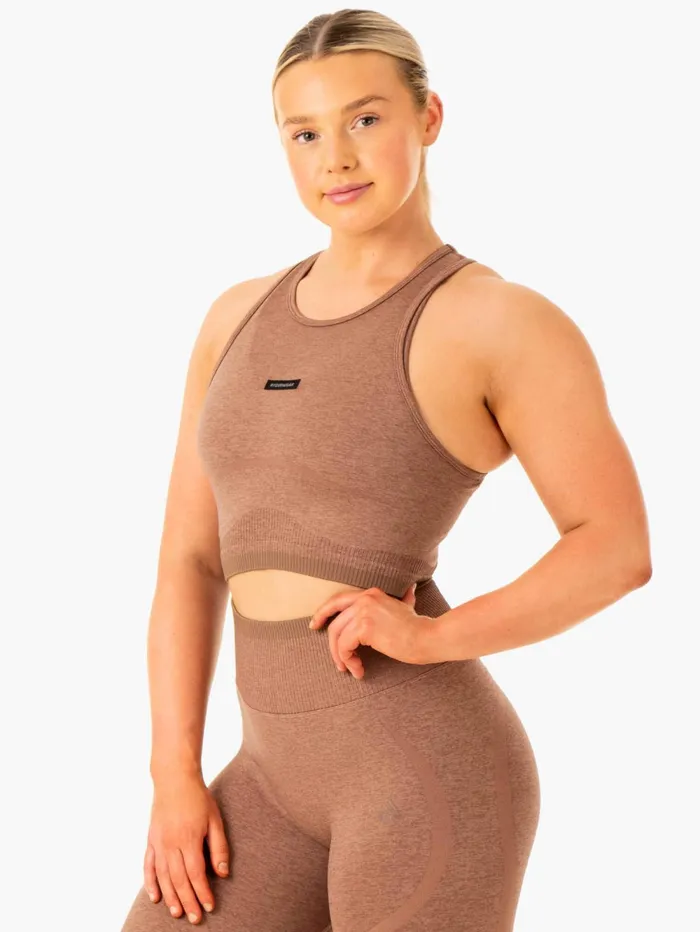 Excel Seamless Tank 8211 Mocha Marl Women Ryderwear Tops