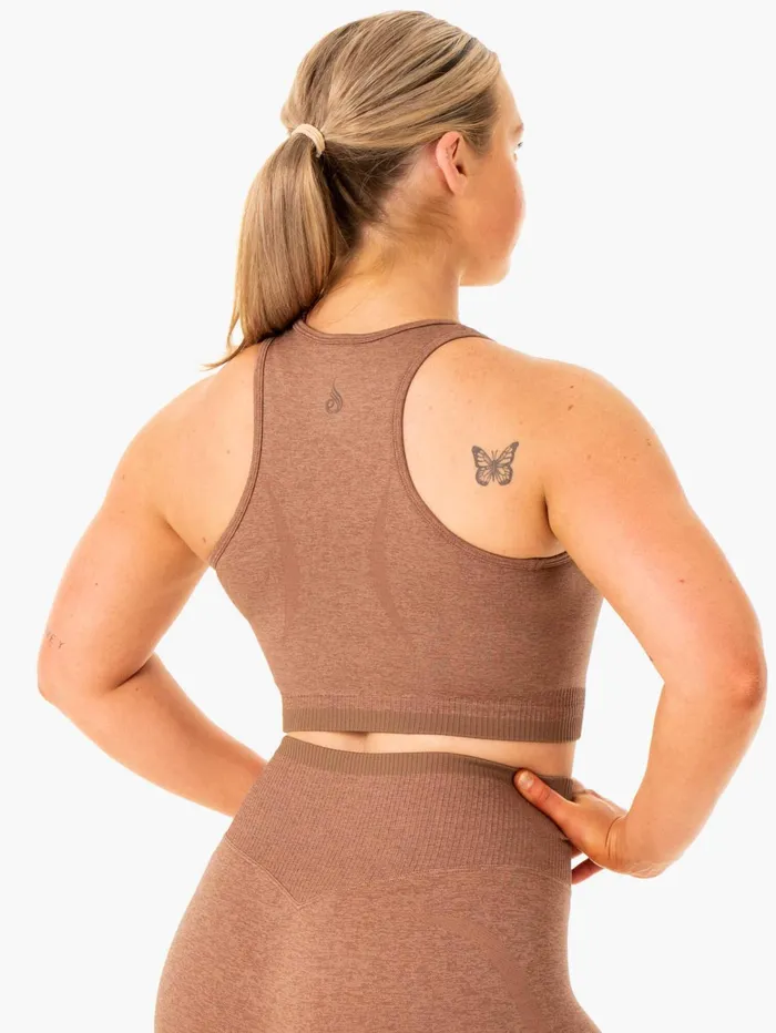Excel Seamless Tank 8211 Mocha Marl Women Ryderwear Tops