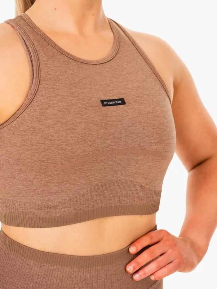 Excel Seamless Tank 8211 Mocha Marl Women Ryderwear Tops