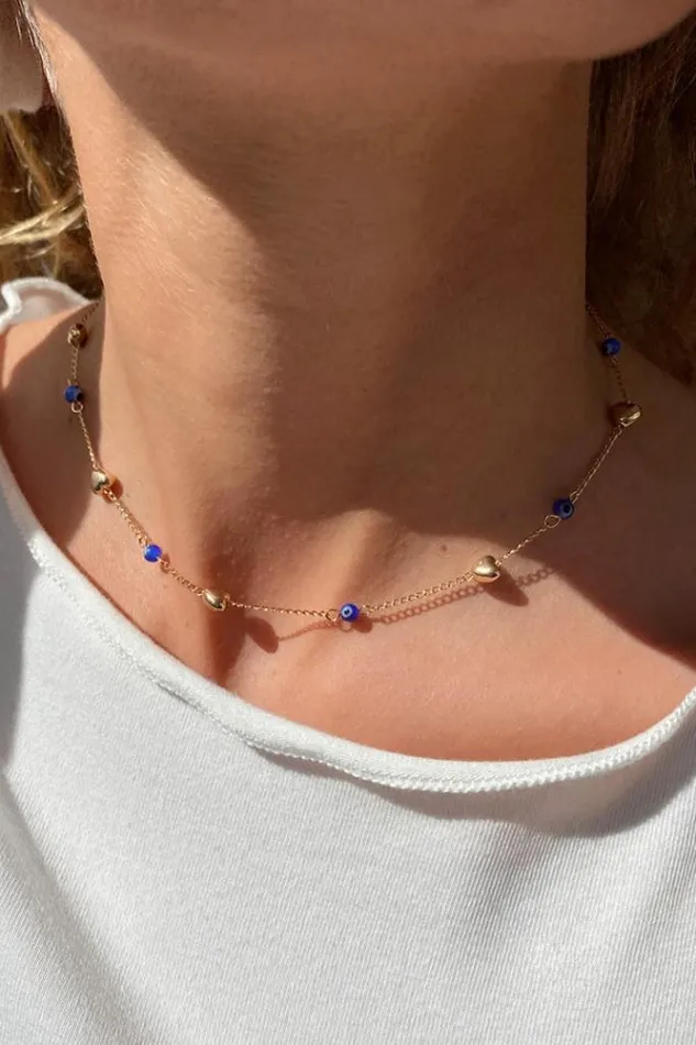 Eyes And Hearts Necklace Women Subdued Accessories