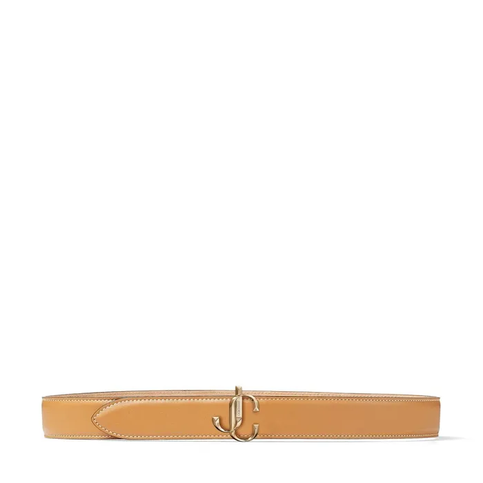 Felisa Cuoio Smooth Calf Leather Belt With Jc Emblem Cuoio Women JIMMY CHOO Belts Felisa Cuoio Smooth Calf Leather Belt With Jc Emblem Cuoio Women JIMMY CHOO Belts