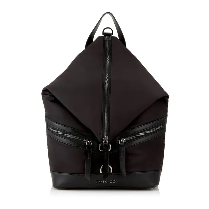 FitzroyM Black Soft Nylon And Satin Leather Backpack Black Men JIMMY CHOO Bags FitzroyM Black Soft Nylon And Satin Leather Backpack Black Men JIMMY CHOO Bags
