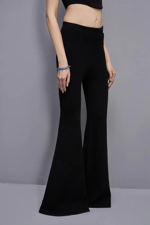 Flared Women Patrizia Pepe Flared Bodycon Pants Nero