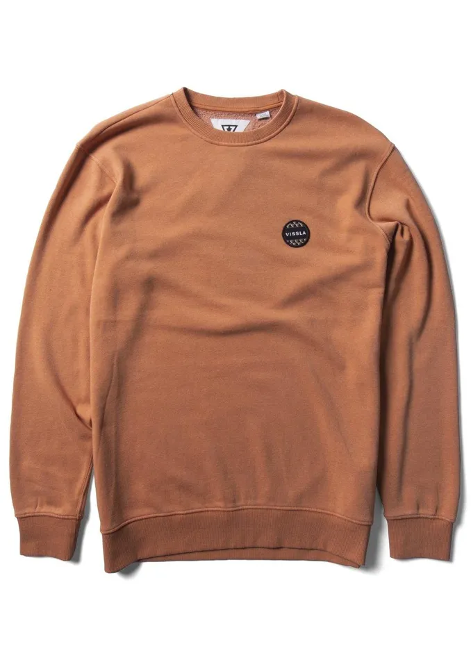 Fleece and Hoodies Men Vissla Solid Sets Eco Crew Guava