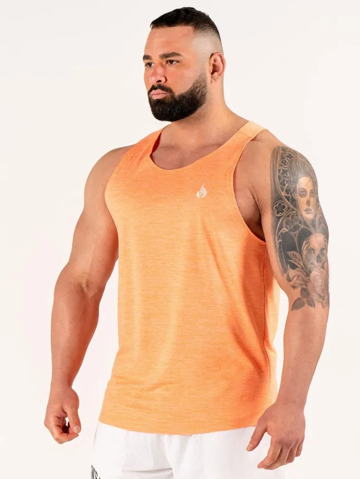 Flex Active Tank 8211 Orange Marl Men Ryderwear Tops