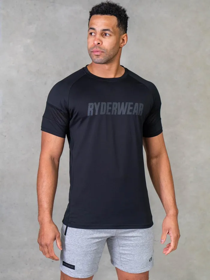Flex Mesh TShirt 8211 Black Men Ryderwear TShirts