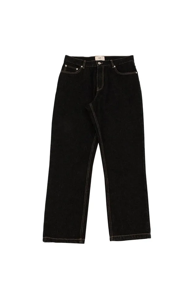 Folk Clothing 5 Pocket Trouser 8211 Black Washed Denim Mens Trousers