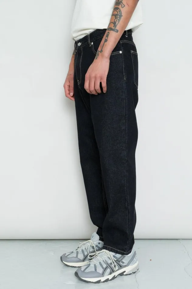 Folk Clothing 5 Pocket Trouser 8211 Black Washed Denim Mens Trousers