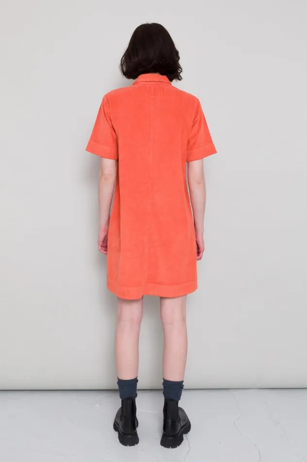Folk Clothing A Line Zip Dress 8211 Vermillion Cord Womens Skirts and Dresses