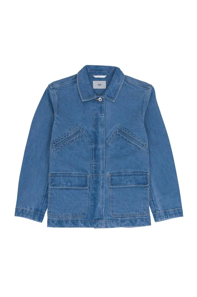 Folk Clothing Archive Jacket 8211 Bleached Denim Womens Outerwear