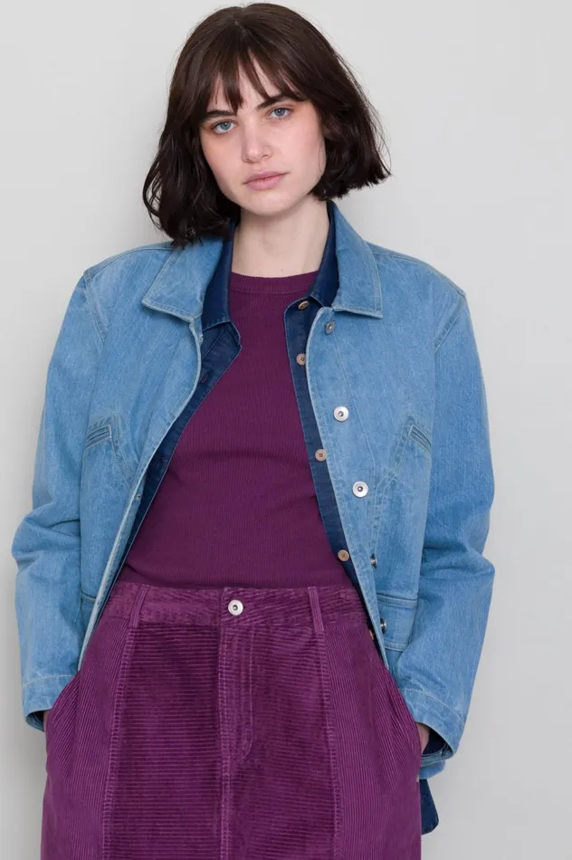 Folk Clothing Archive Jacket 8211 Bleached Denim Womens Outerwear
