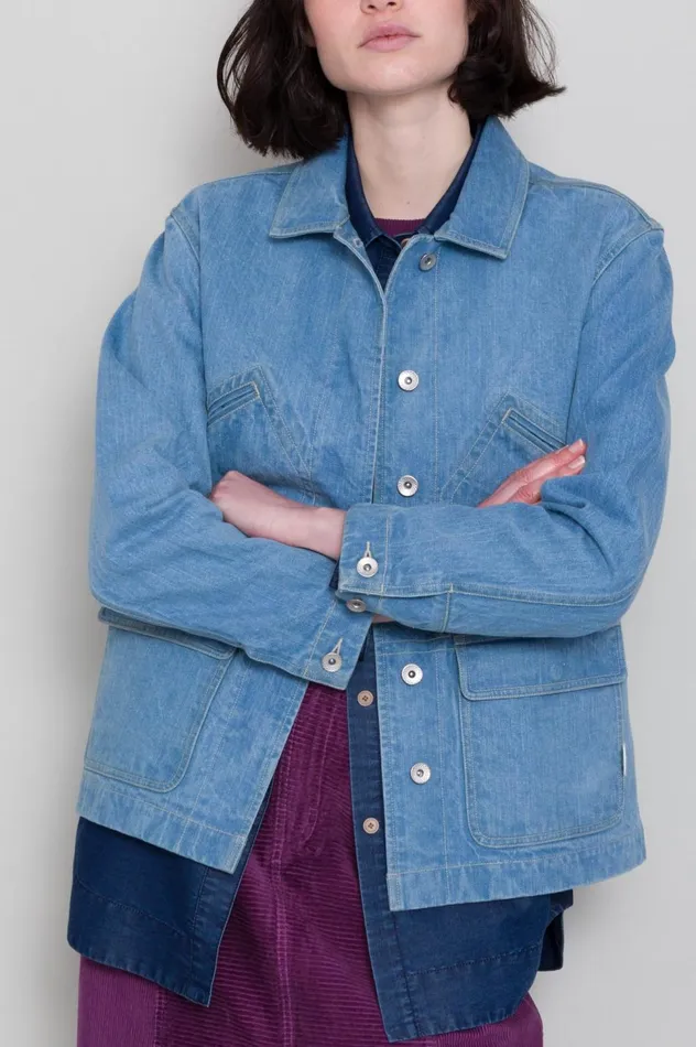 Folk Clothing Archive Jacket 8211 Bleached Denim Womens Outerwear