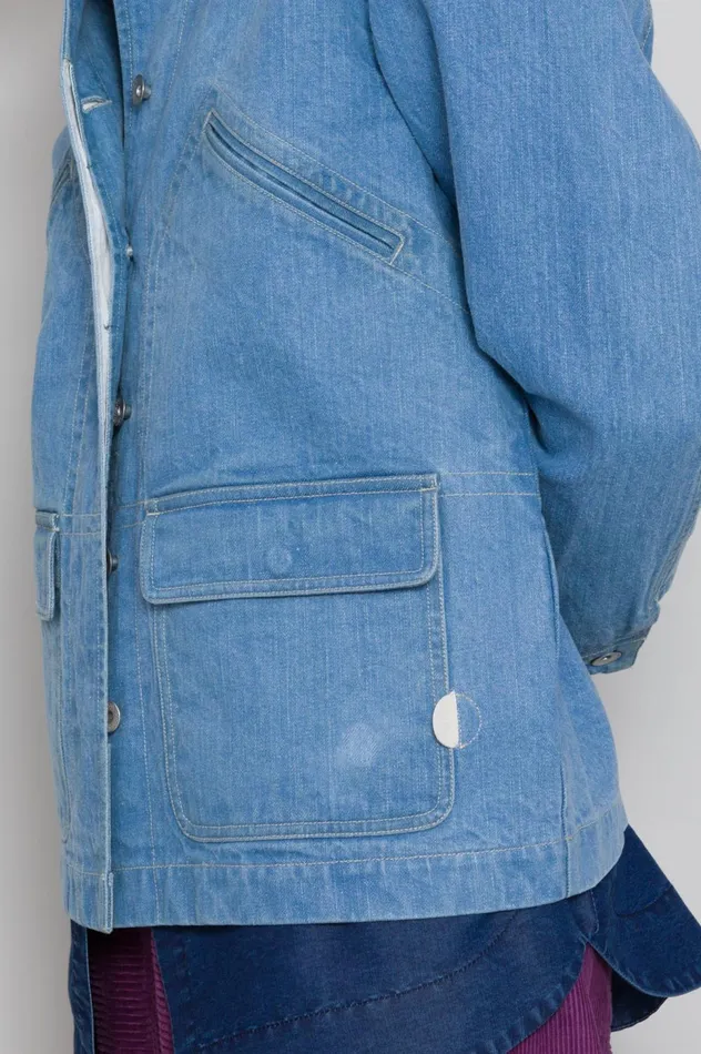 Folk Clothing Archive Jacket 8211 Bleached Denim Womens Outerwear