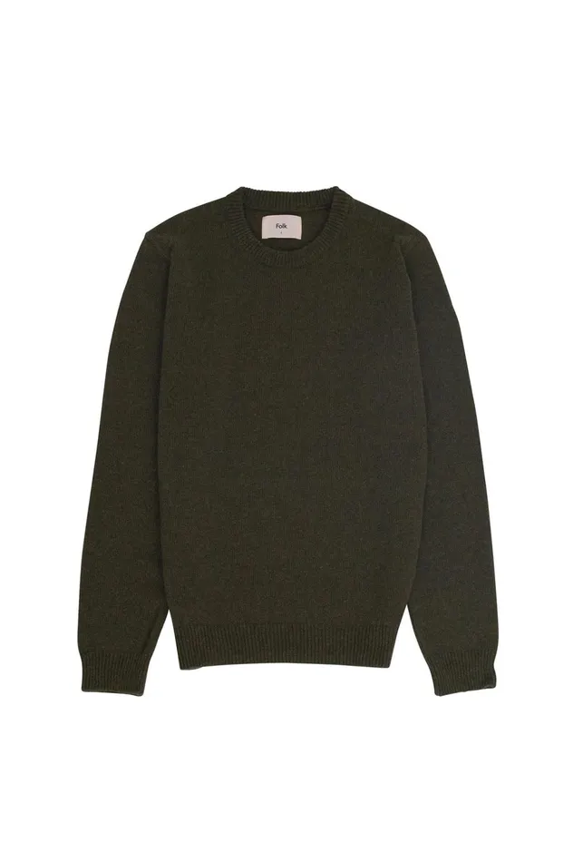 Folk Clothing Assembly Crew Jumper 8211 Forest Mens Knitwear