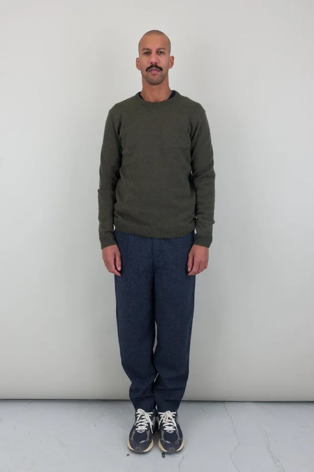 Folk Clothing Assembly Crew Jumper 8211 Forest Mens Knitwear