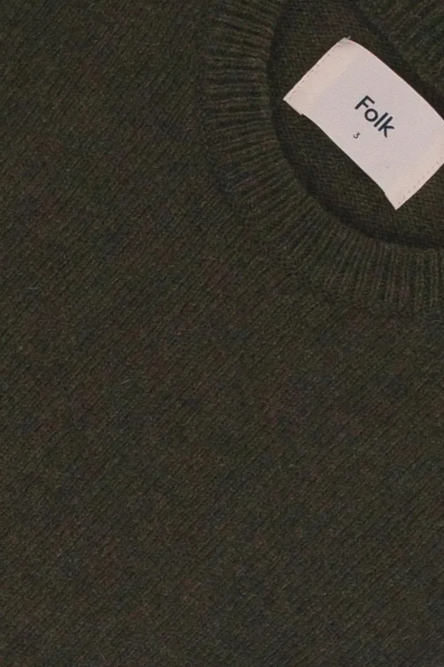 Folk Clothing Assembly Crew Jumper 8211 Forest Mens Knitwear