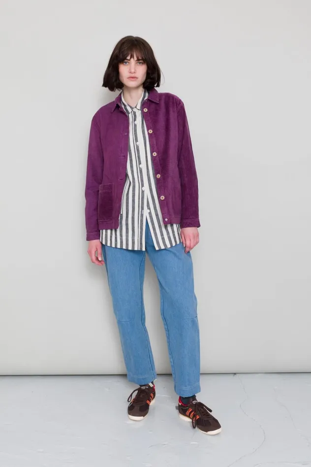 Folk Clothing Assembly Jacket 8211 Directional Cord Wine Womens Outerwear