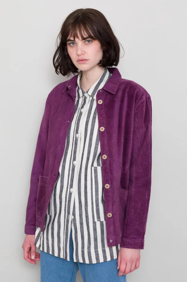 Folk Clothing Assembly Jacket 8211 Directional Cord Wine Womens Outerwear